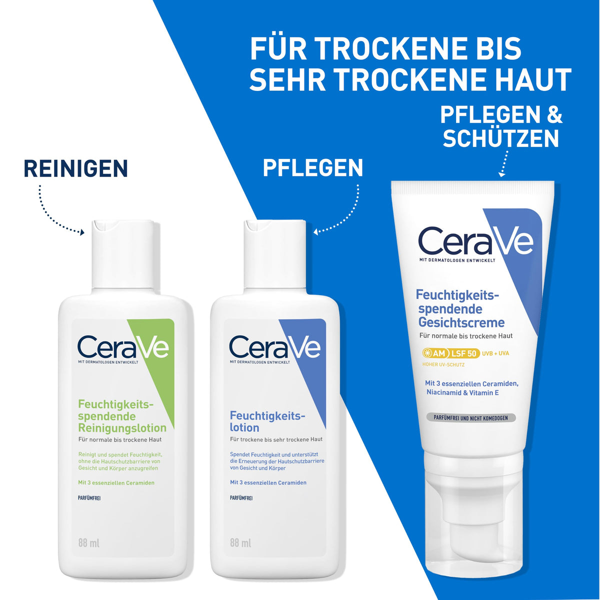 CeraVe Feuchtigkeitslotion für trockene Haut, Körper & Gesicht