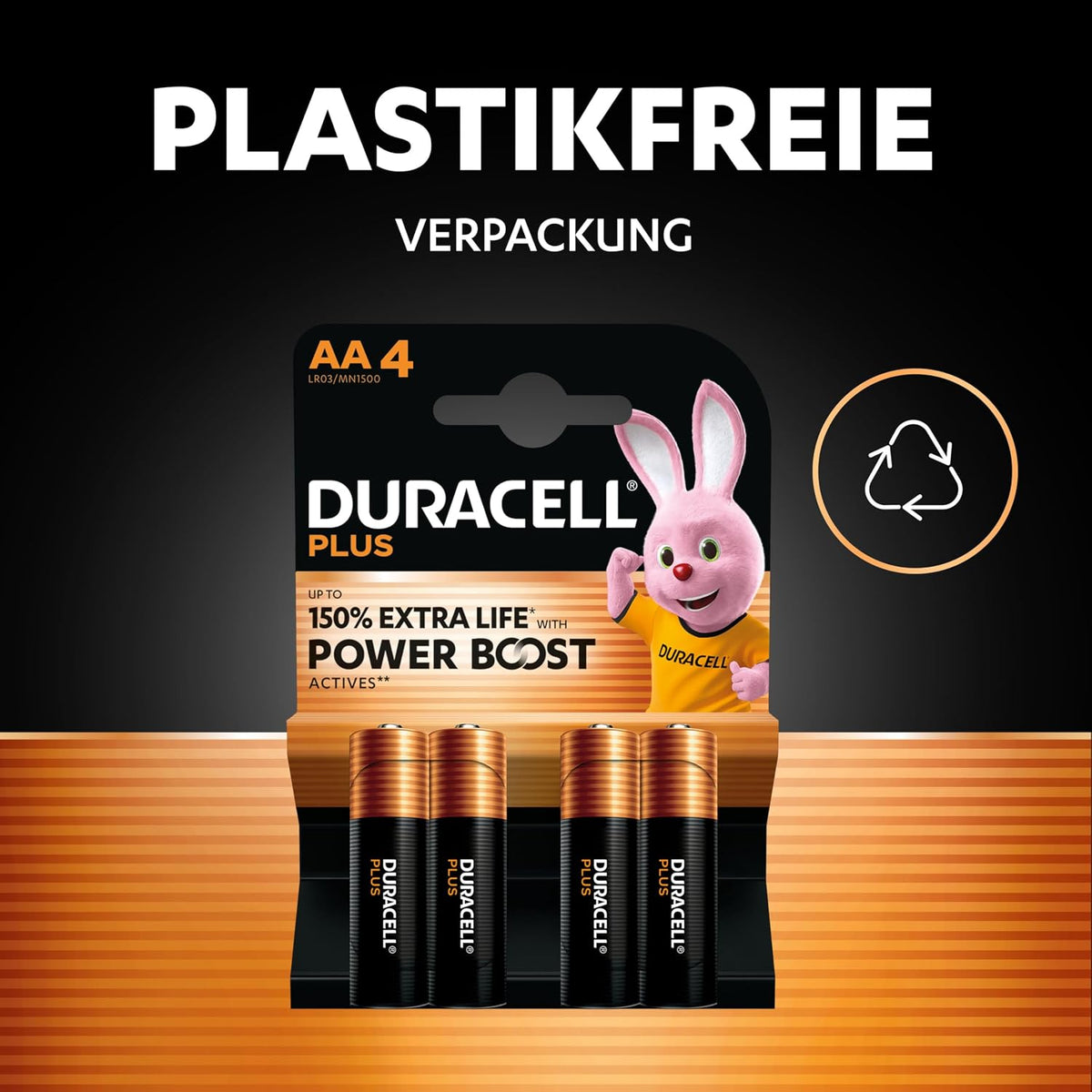 DURACELL Plus AA Alkaline-Batterien (20 Stück) 1.5V, LR06