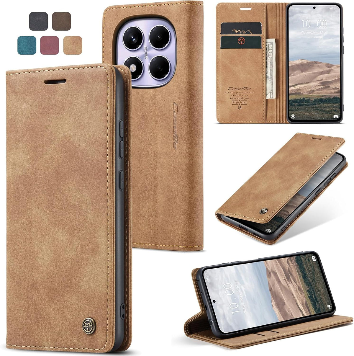 Handyhülle für Honor Magic 6 Pro hülle Premium PU klapphülle RFID Lederhülle Faltbare Schutzhülle Kartenfach Standfunktion Handytasche hülle Honor Magic 6 Pro 5G - Schwarz