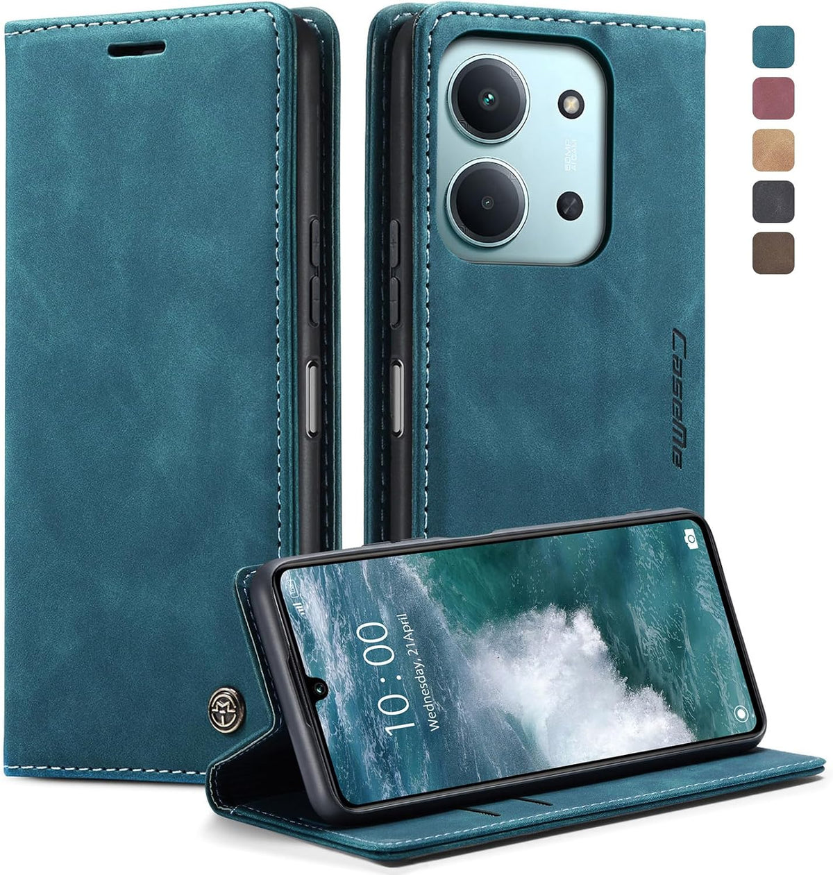 Handyhülle für Honor Magic 6 Pro hülle Premium PU klapphülle RFID Lederhülle Faltbare Schutzhülle Kartenfach Standfunktion Handytasche hülle Honor Magic 6 Pro 5G - Schwarz