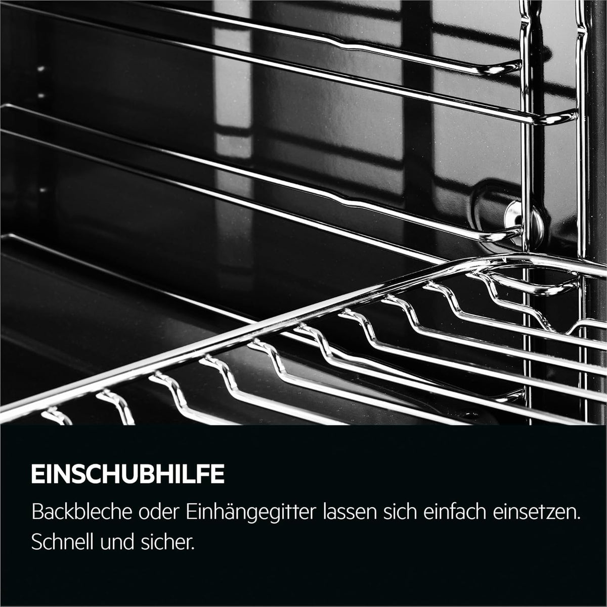 AEG Einbaubackofen, Serie 5 Ringheißluft: Gleichmäßige Garergebnisse auf 3 Ebenen, Pyrolyse Selbstreinigung, 45 Automatikprogramme, LED-Touchdisplay, Schnellaufheizung, Edelstahl, OU5PB40WSM