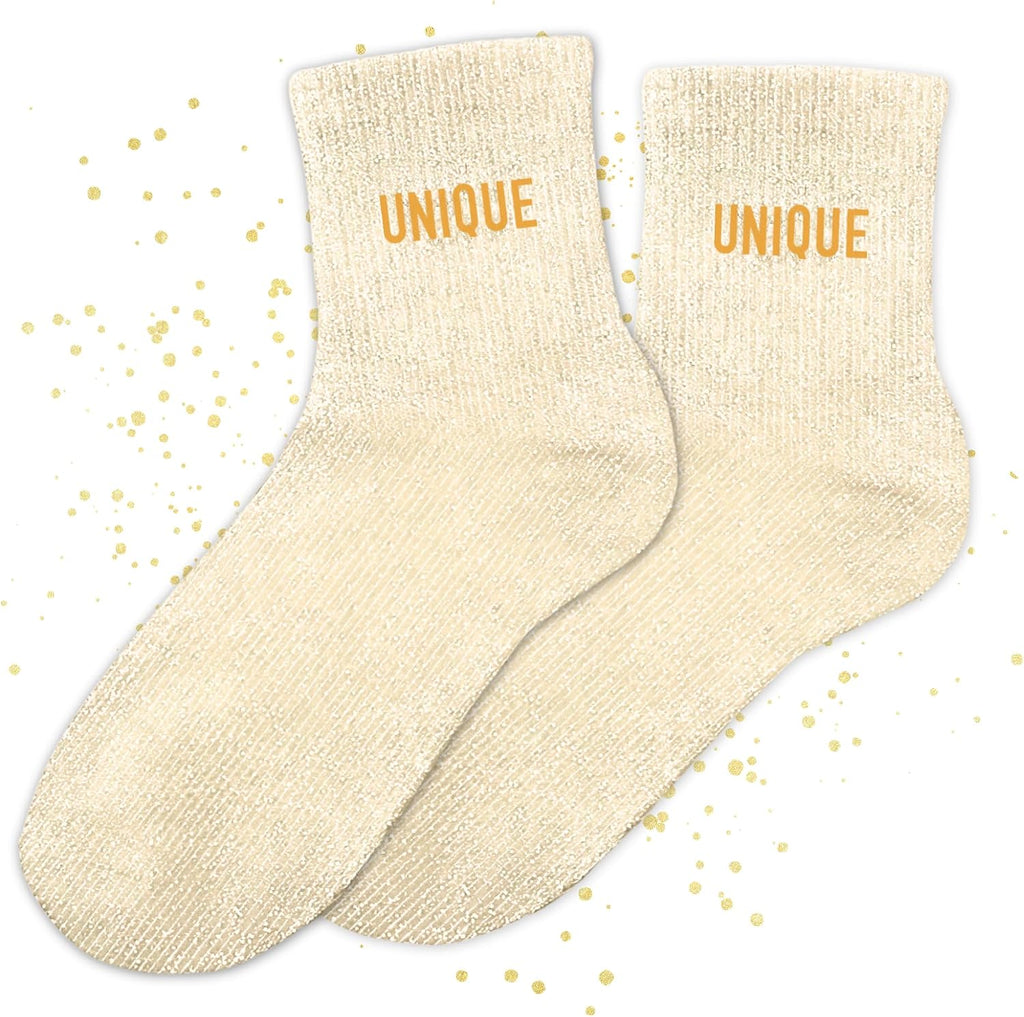 MASSA Chaussettes Paillettes - Taille Unique - Parfaite, Unique, Wesh, Tana, Princesse, Pipelette, Raleuse, Gourmande, Aigrie, Mamounette - Chaussettes à Paillettes