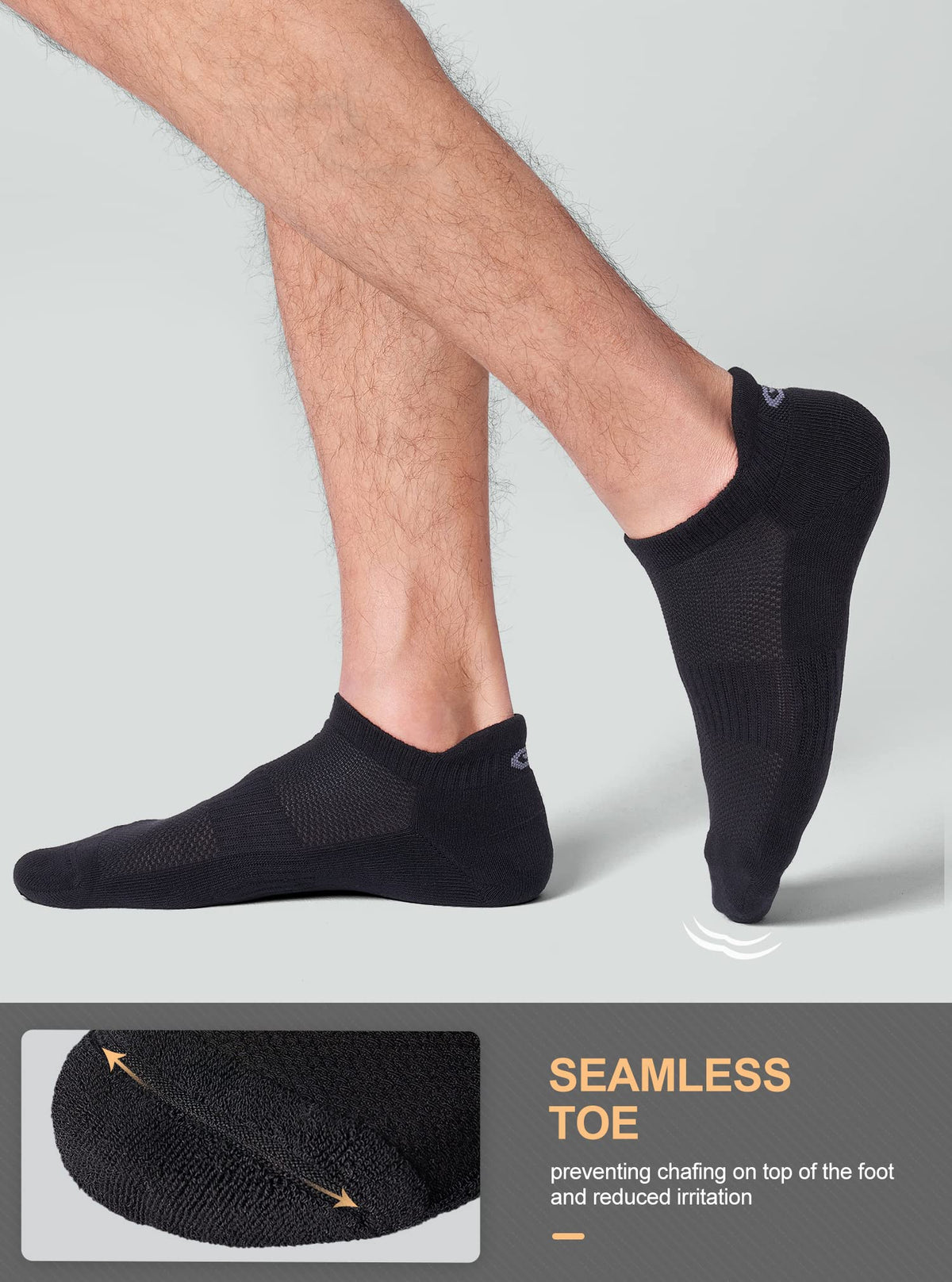 CS CELERSPORT 6 Paar kurze Sportsocken für Damen und Herren, Sneaker-Socken für Laufen und Sport mit Fersenlasche