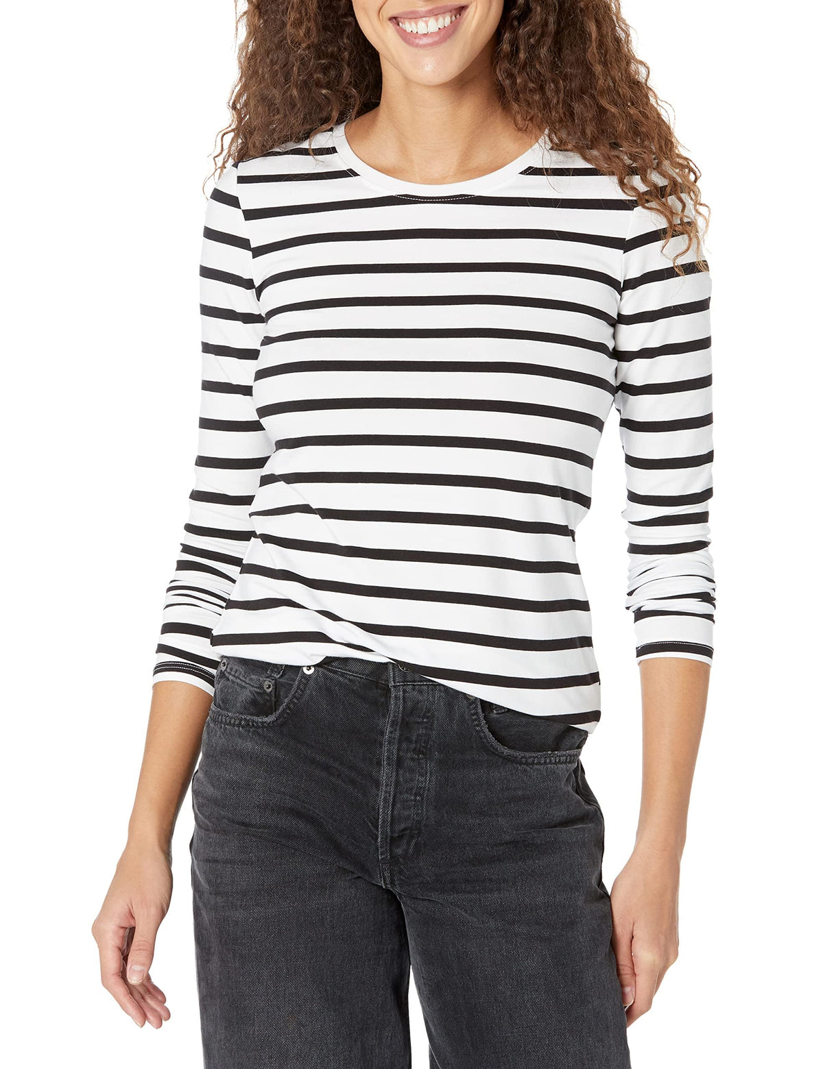 Amazon Essentials Damen Regular-Fit Langarm-T-Shirt Rundhalsausschnitt (In Übergröße Erhältlich)