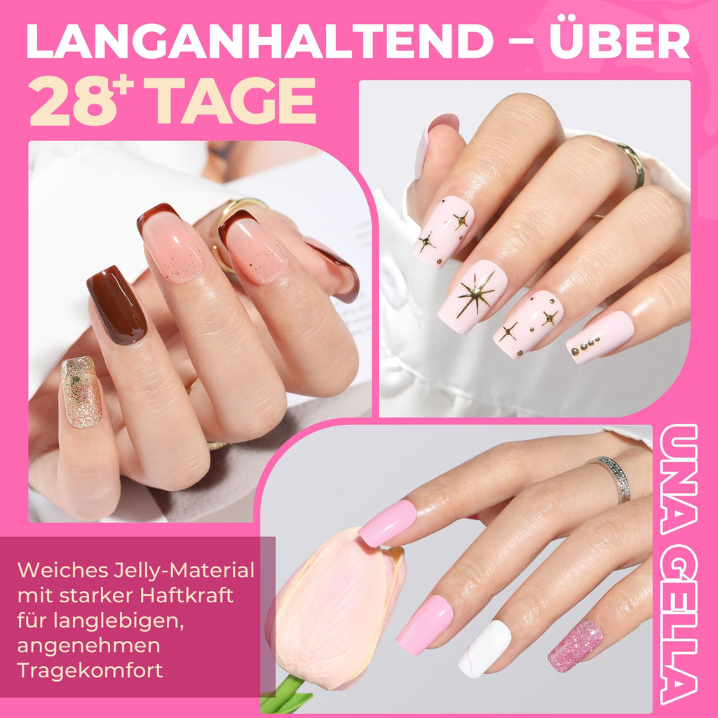 UNA GELLA Kurze Mandel Nail Tips 504 Stück