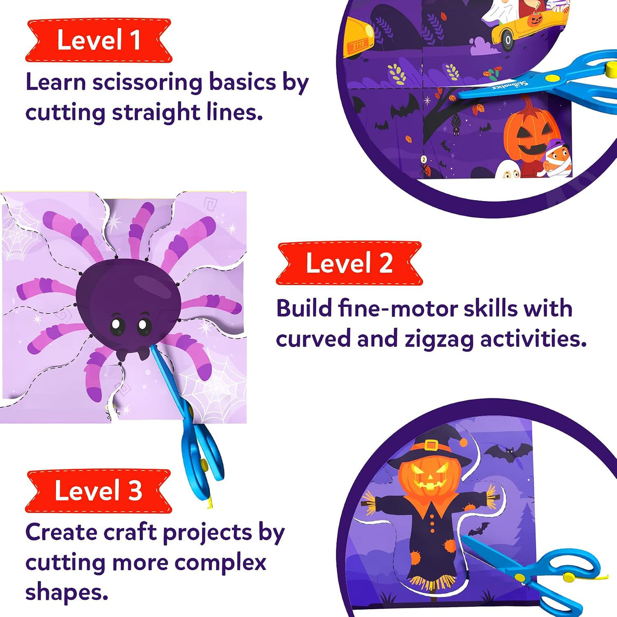 Skillmatics Snip Snip Halloween Craft, Scissor Skills, Felt Kits for Kids