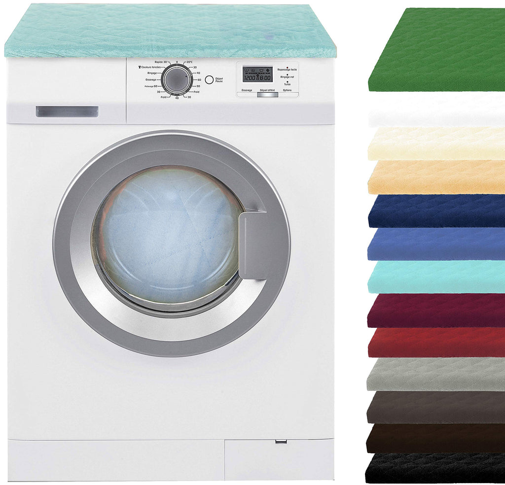 Brandsseller Waschmaschinenbezug & Trocknerbezug 60x60 cm - gepolsterter Schonbezug für Waschmaschine und Trockner – Schutzhülle mit Gummizug - Grün
