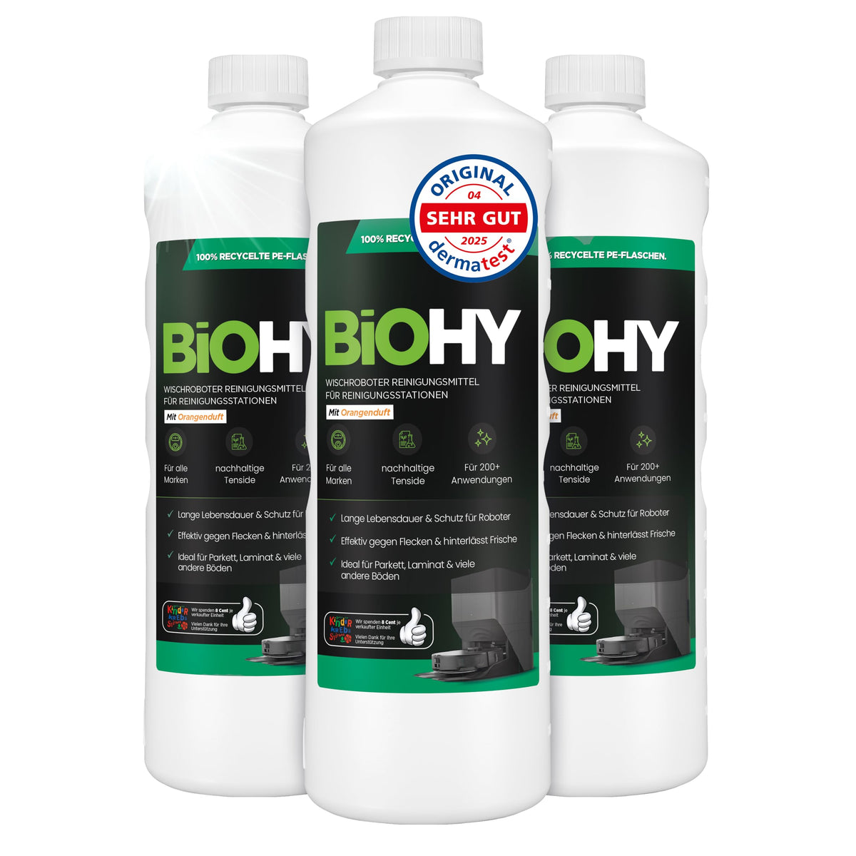 BiOHY Wischroboter Reiniger für Station mit Orangenduft (2 x 1 Liter)