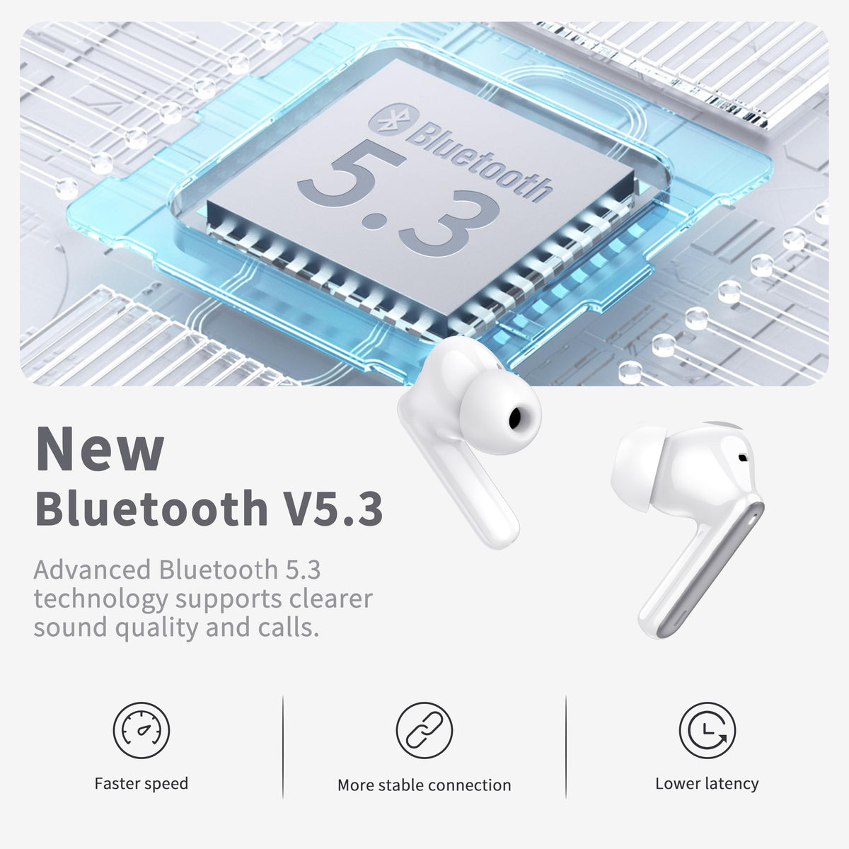 Bluetooth Kopfhörer, Kopfhörer Kabellos Bluetooth 5.4, Tiefer Bass Ohrhörer