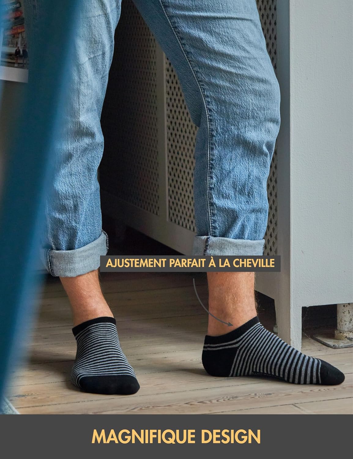 Basic Treasure Lot de 12 Paires Socquettes Sport Unisexes, Noir/Blanc/Gris