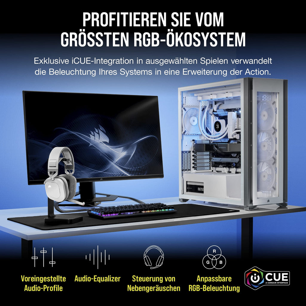 Corsair HS80 MAX Wireless Multiplattform-Gaming-Headset – Stahlgrau