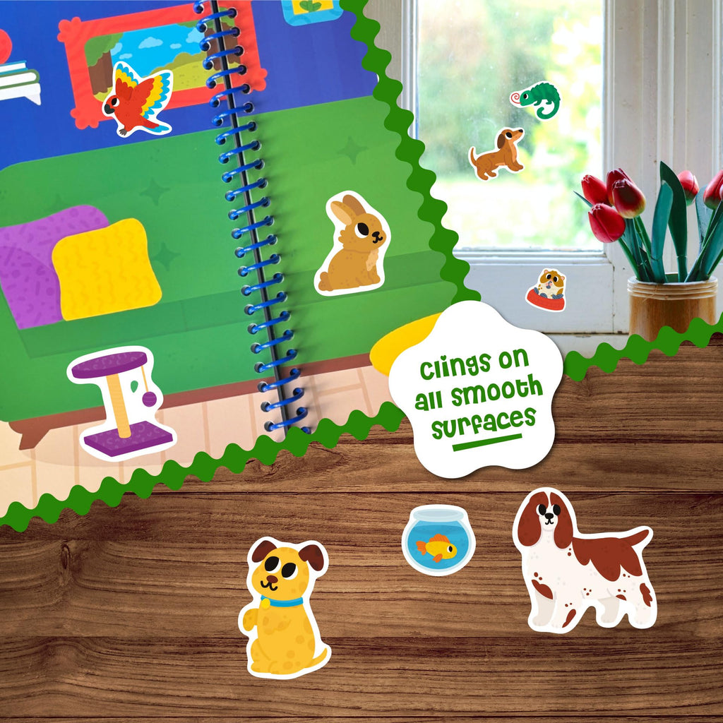 Stick4Ever Jelly Sticker Book® - for Kids - Waterproof, Easy to Clean Reusable Sticker Book for Toddlers- Reusable Road Trip Activities for Kids - Stocking Stuffers for Toddlers (Farm)