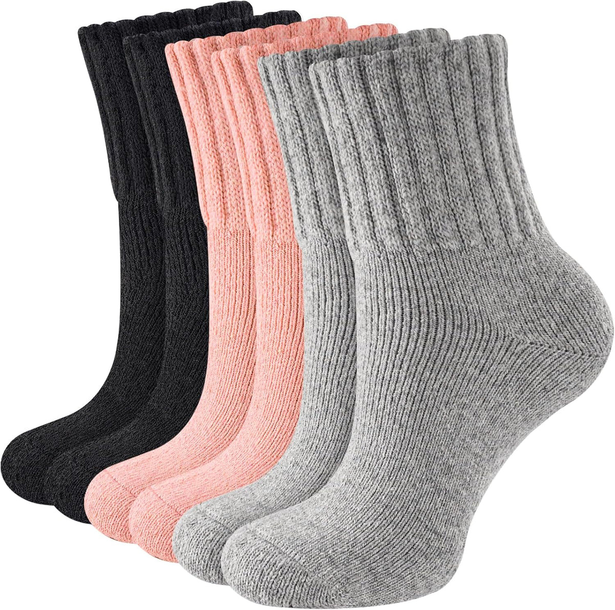 Niorasen Damen Thermo-Socken, 3 Paar vollgepolstert, gemütliches Wintergeschenk