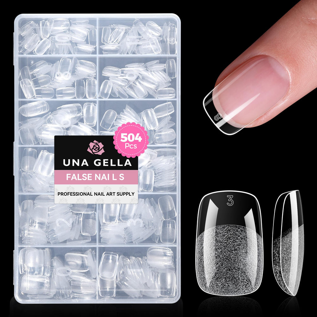 UNA GELLA Kurze Mandel Nail Tips 504 Stück