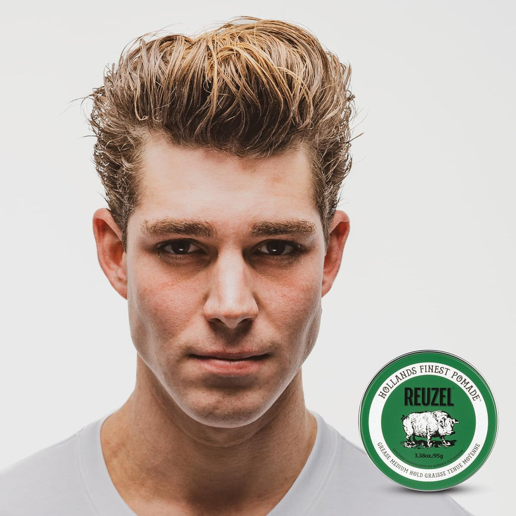 Reuzel Faserpomade, geringer Glanz, fester Halt, texturiertes, volleres Aussehen, im Laufe des Tages leicht neu frisierbar, 3,38 oz/95 g