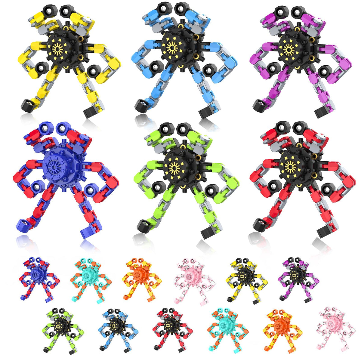Transformable Fidget Spinners,30PCS Funny Sensory Fidget Toys for Kids