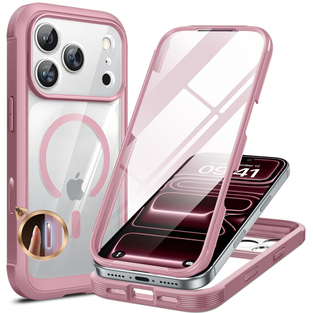 Miracase für iPhone 17 Hülle 6,3 Zoll,360 Grad Komplettschutz,Schwarz