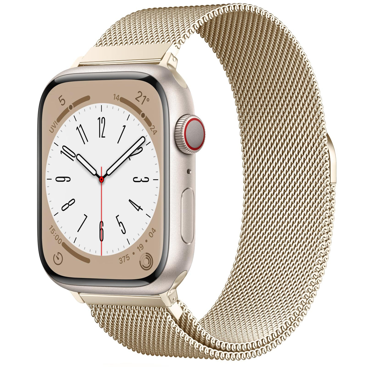 OULUOQI Edelstahl Milanaise Armband für Apple Watch 44mm 46mm 45mm 49mm