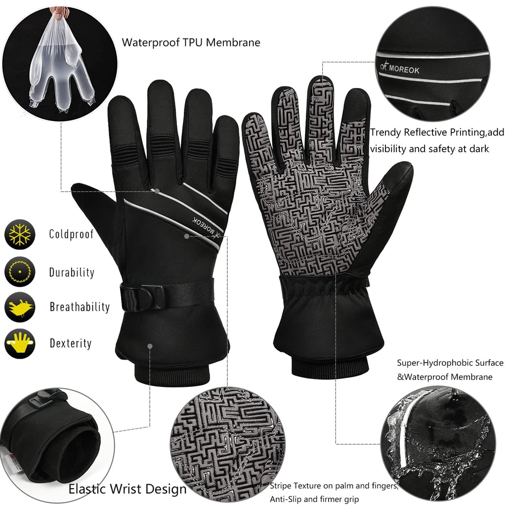 Winterhandschuhe Wasserdicht-30°F 3M Thinsulate Skihandschuhe Warme Touchscreen Handschuhe