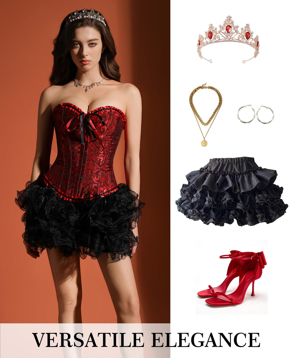 Bustier Corset Top for Women | Overbust Lace Up Waist Cincher Shapewear Lingerie