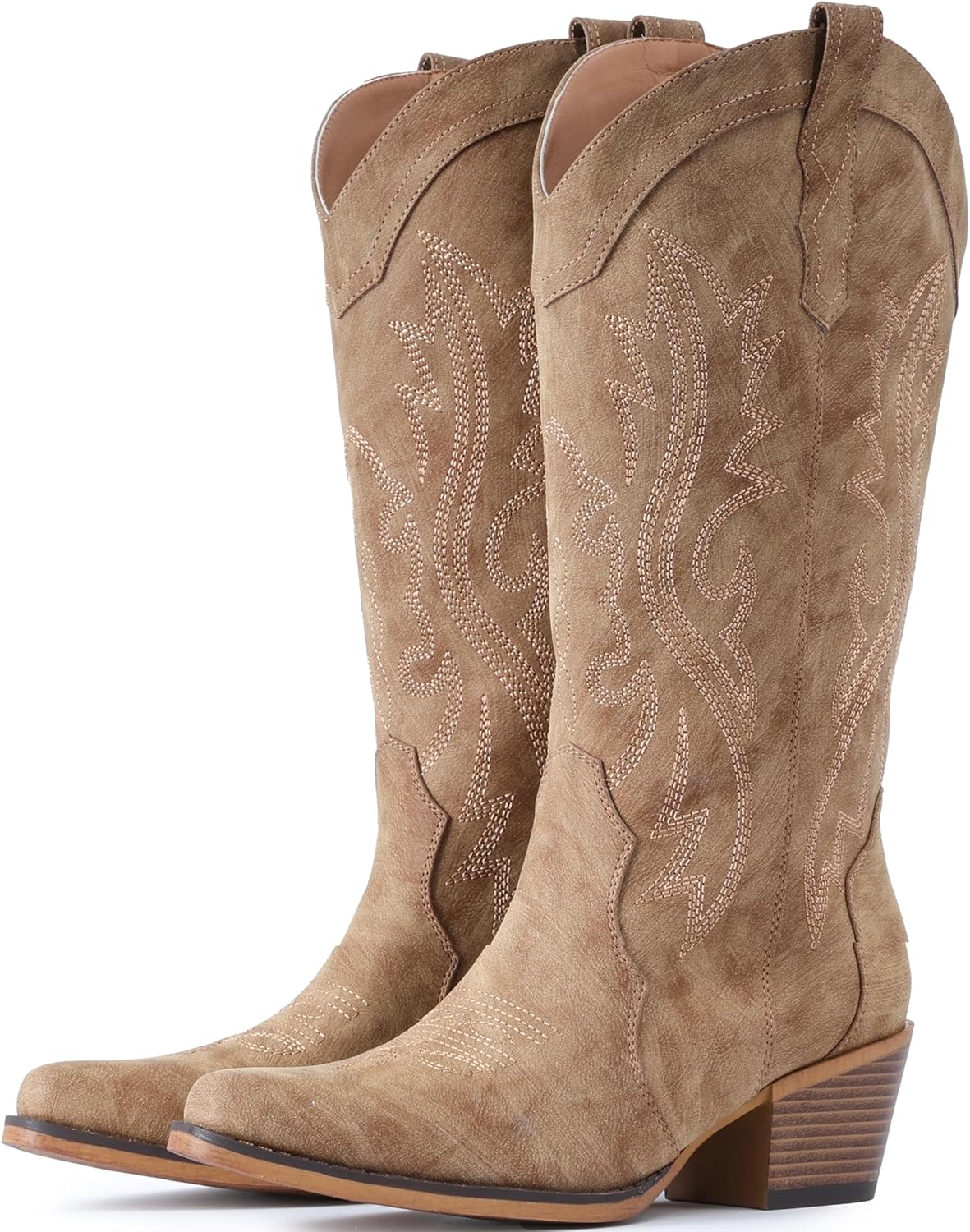 IUV Cowboystiefel für Damen Western Cowgirl Stiefel wadenhoch mit spitzer Kappe