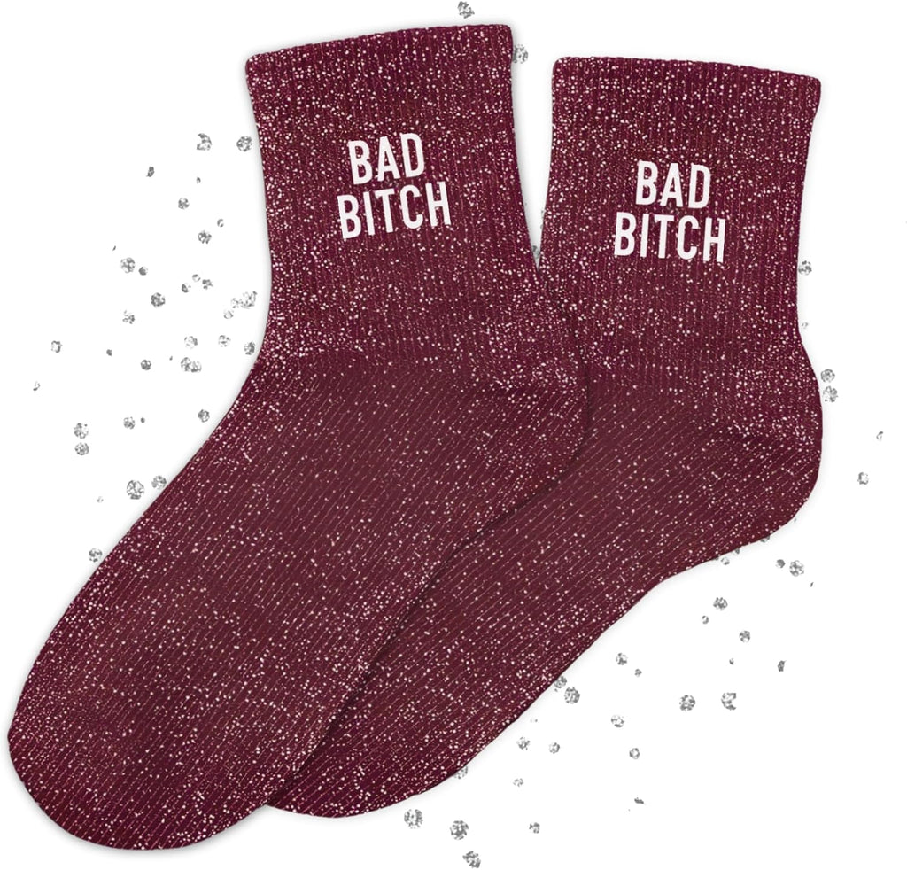MASSA Chaussettes Paillettes - Taille Unique - Parfaite, Unique, Wesh, Tana, Princesse, Pipelette, Raleuse, Gourmande, Aigrie, Mamounette - Chaussettes à Paillettes