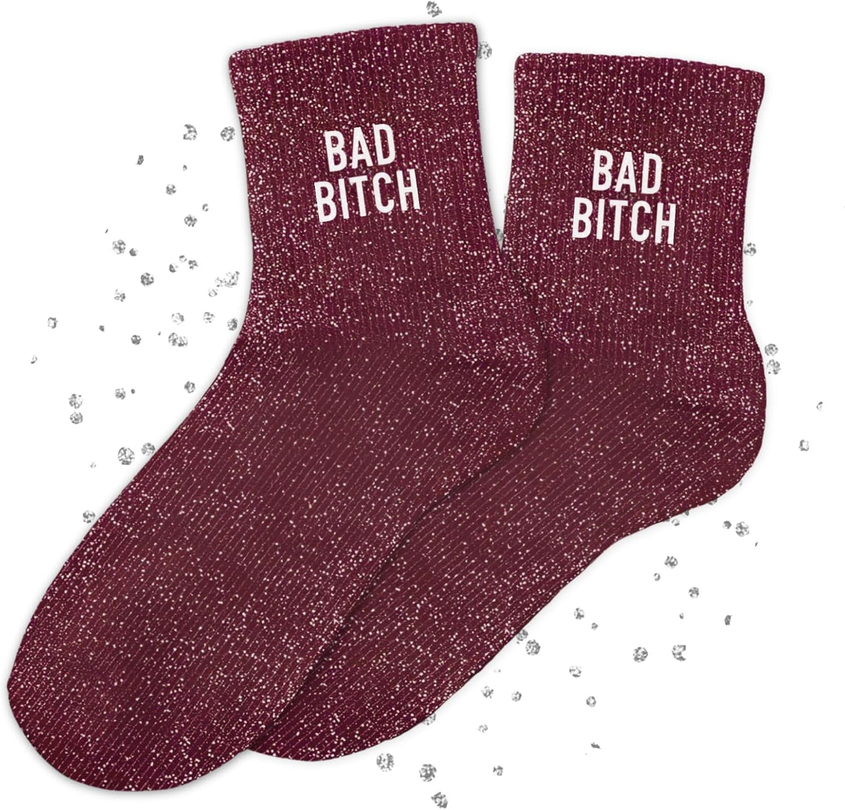 MASSA Chaussettes Paillettes - Taille Unique - Parfaite, Unique, Wesh, Tana, Princesse, Pipelette, Raleuse, Gourmande, Aigrie, Mamounette - Chaussettes à Paillettes