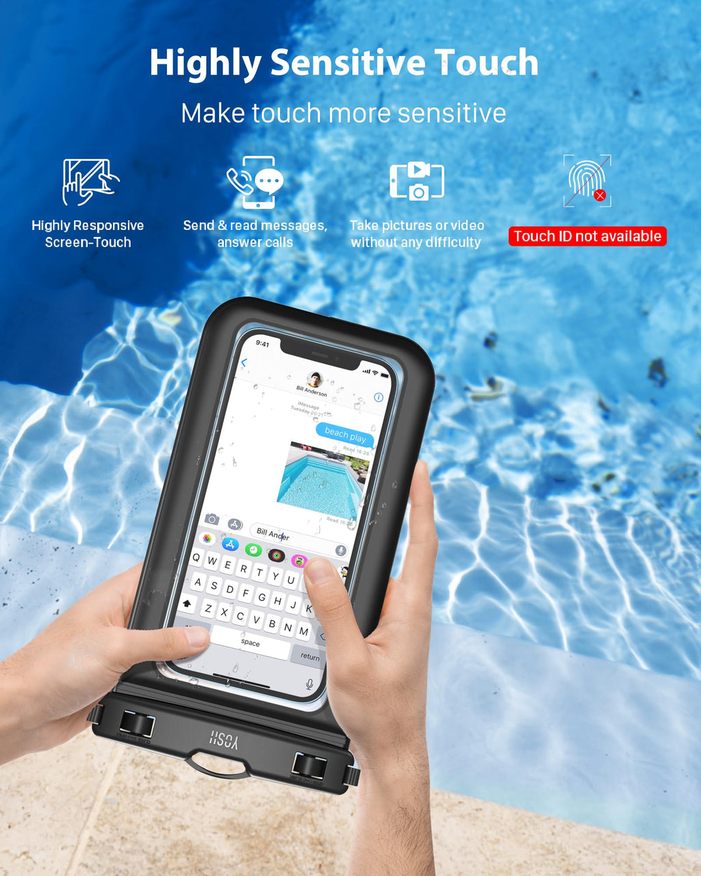 YOSH wasserdichte Handyhülle [Schwimmende & Nahtloser] 2 STK., bis zu 7,5"