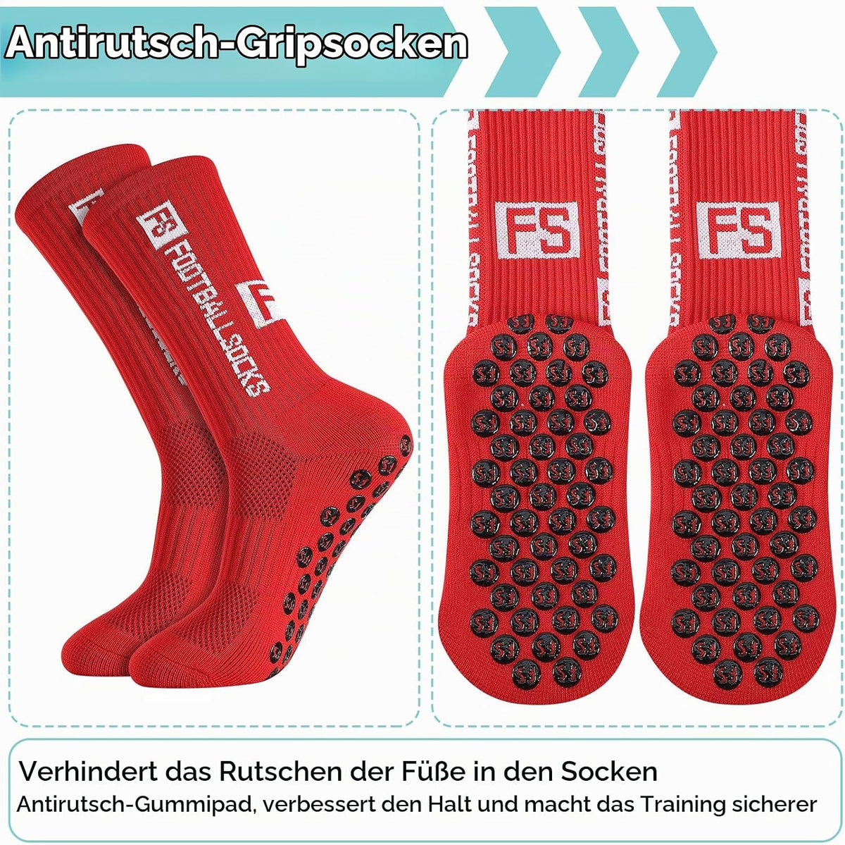 FANTESI 3 Paare Fußballsocken für Herren Damen,Sportsocken Fußball