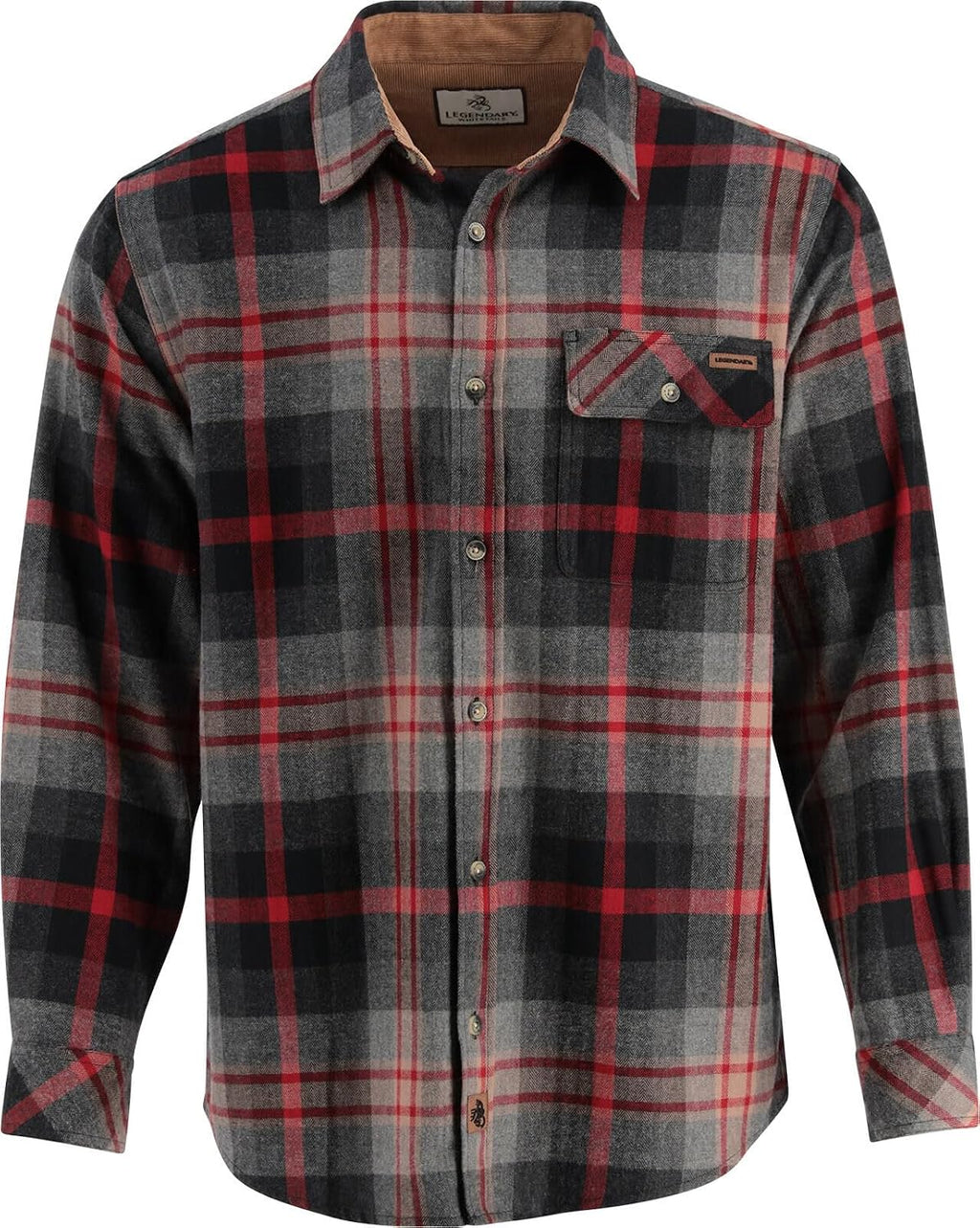 Legendary Whitetails Herren-Langarm-Flanellhemd mit Knopfleiste aus 100 % Baumwolle