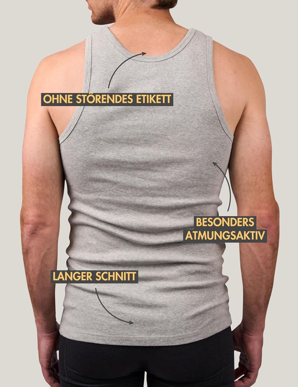 Basic Treasure 5er Pack Unterhemd Herren 100% Baumwolle, Tank Top