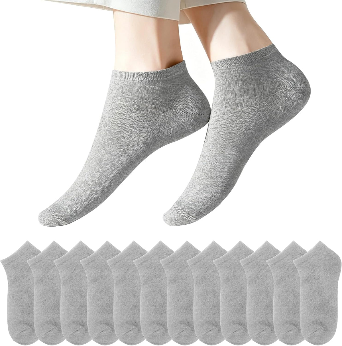 Chaussettes Basses Homme Femme lot de 12 Paires Socquette Sport Coton Socquettes Respirant Courtes Chaussette Femme Coton Courtes Bassese