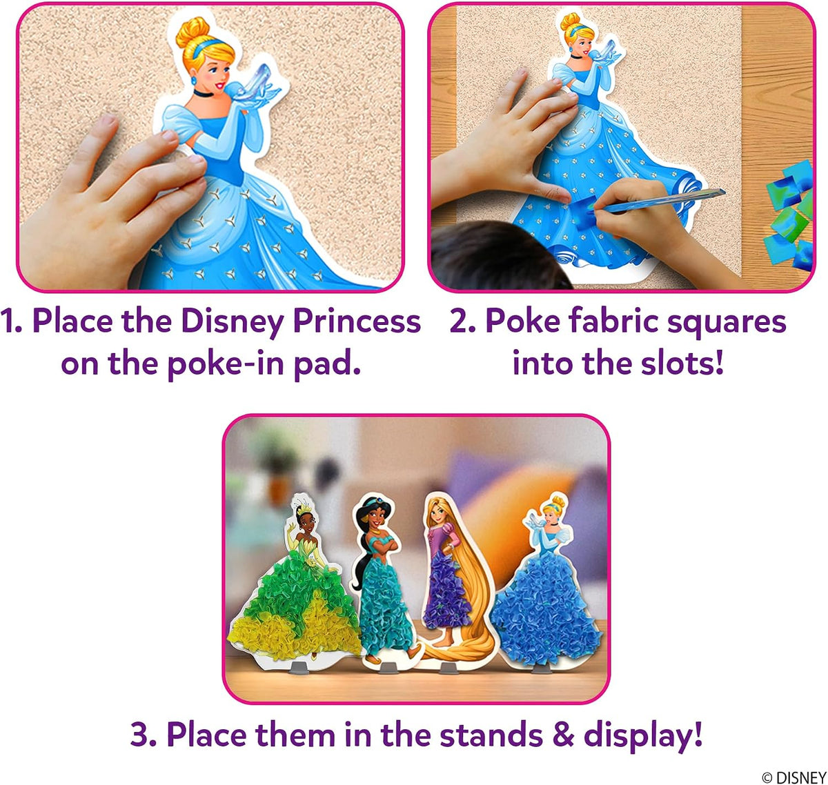 Skillmatics Poke-in Art – Disney Princesses, Wood Craft Kit, Gift for Kids