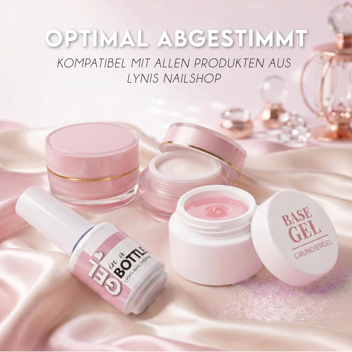 No File Aufbaugel Gelnägel ALMOND NUDE 15ml UV Gel selbstglättend o. Feilen