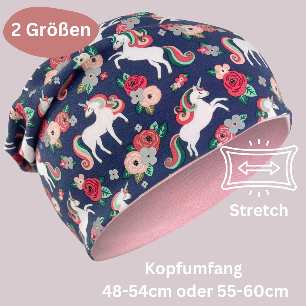 HECKBO 360° Reflektor Kinder Mütze & Loop Schal Set - 95% Baumwolle - weiches & pflegeleichtes Stretch-Material - Beanie Frühling Herbst Winter (48-54 cm)