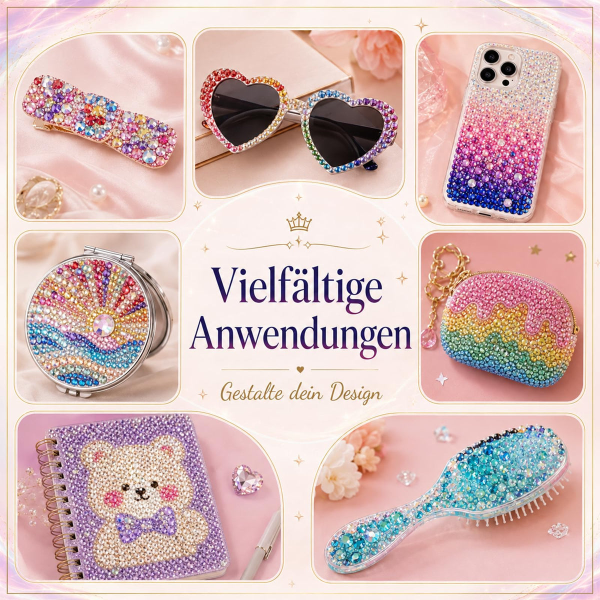 56 Farben Bedazzler Kit, 45.000 Stück 3mm Harz Strasssteine Set