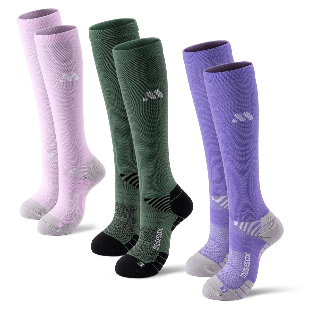 Compression Socks for Women and Men,15-20 mmHg Support(3 Pairs)