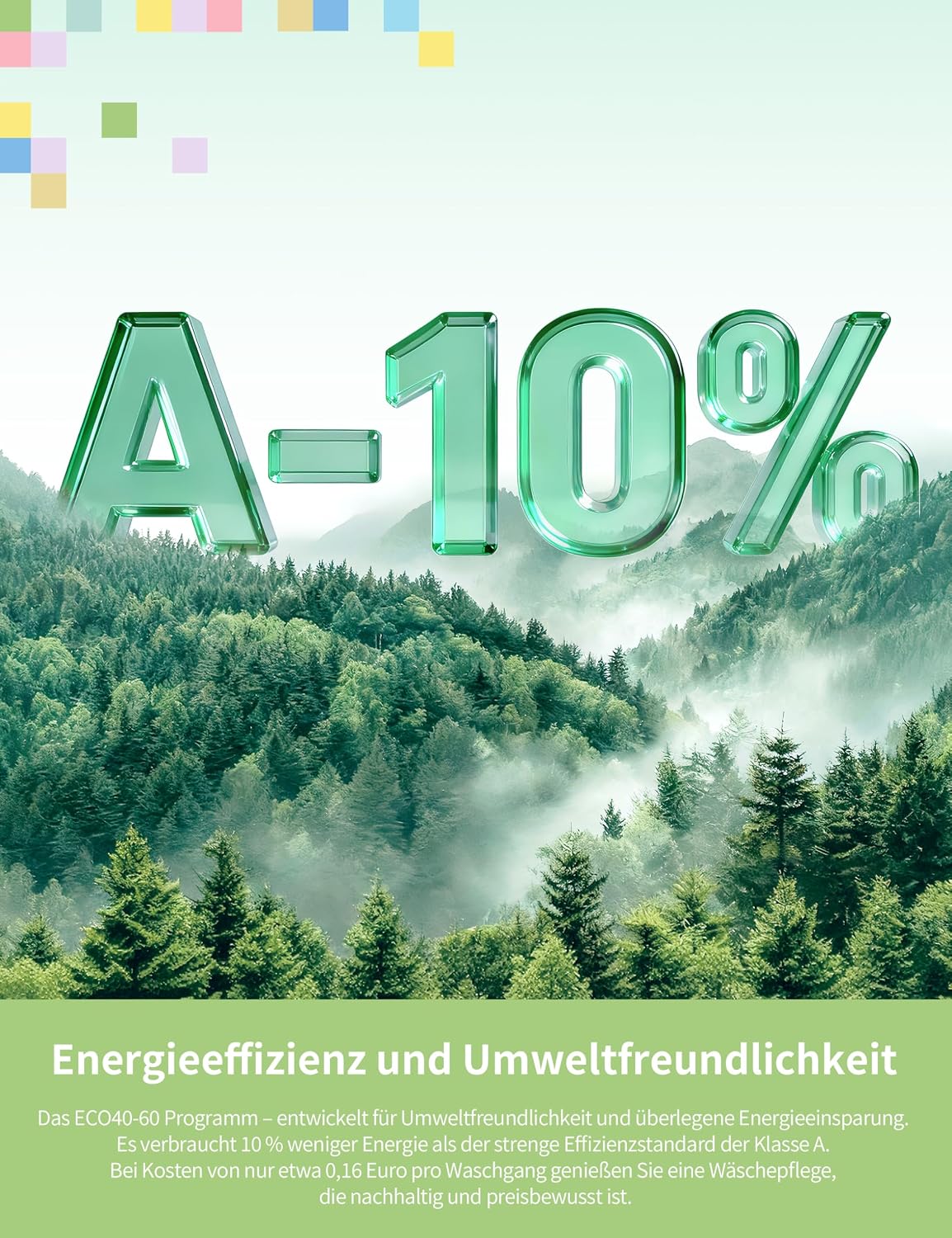 Comfee Frontlader Waschmaschine 8 kg Energieklasse A-10% weiß CF08EWP05W
