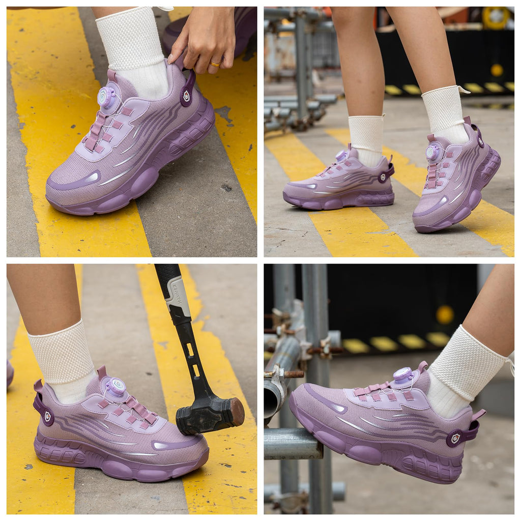 Chaussures de Sécurité Hommes Femmes Basket Respirante Antidérapante Légère Travail avec Embout en Acier 36-46 EU