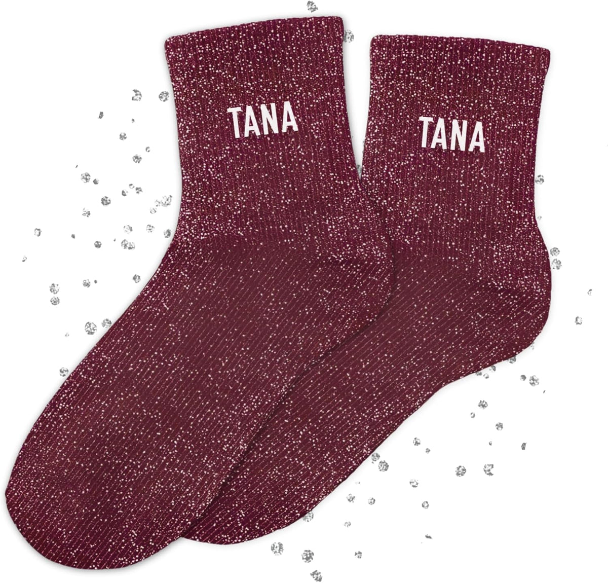 MASSA Chaussettes Paillettes - Taille Unique - Parfaite, Unique, Wesh, Tana, Princesse, Pipelette, Raleuse, Gourmande, Aigrie, Mamounette - Chaussettes à Paillettes