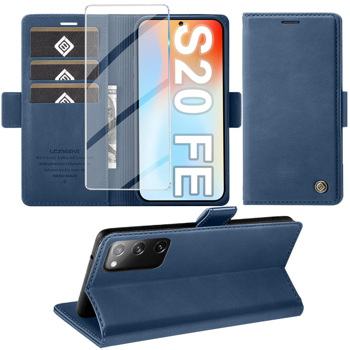 Giyer Handyhülle für Samsung Galaxy S24 5G Hülle mit Schutzfolie, Schutzhülle Galaxy S24 5G PU-Leder Wallet Flip Case Standfunktion Kartenfach Klapphülle für Samsung S24 5G Full Cover (Grün)