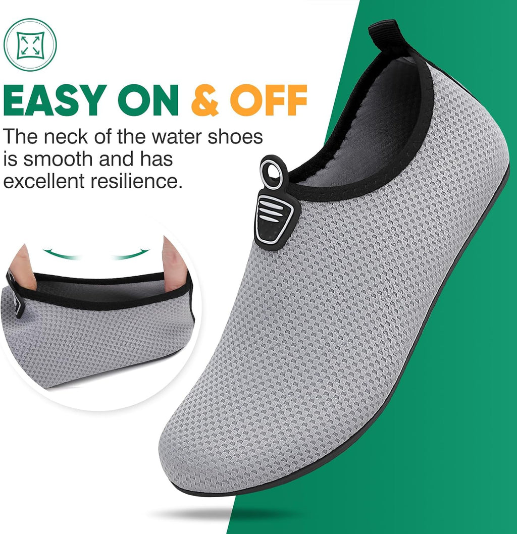 Water Shoes for Women Men Quick-Dry Beach Swim Socks with Non-Slip Sole