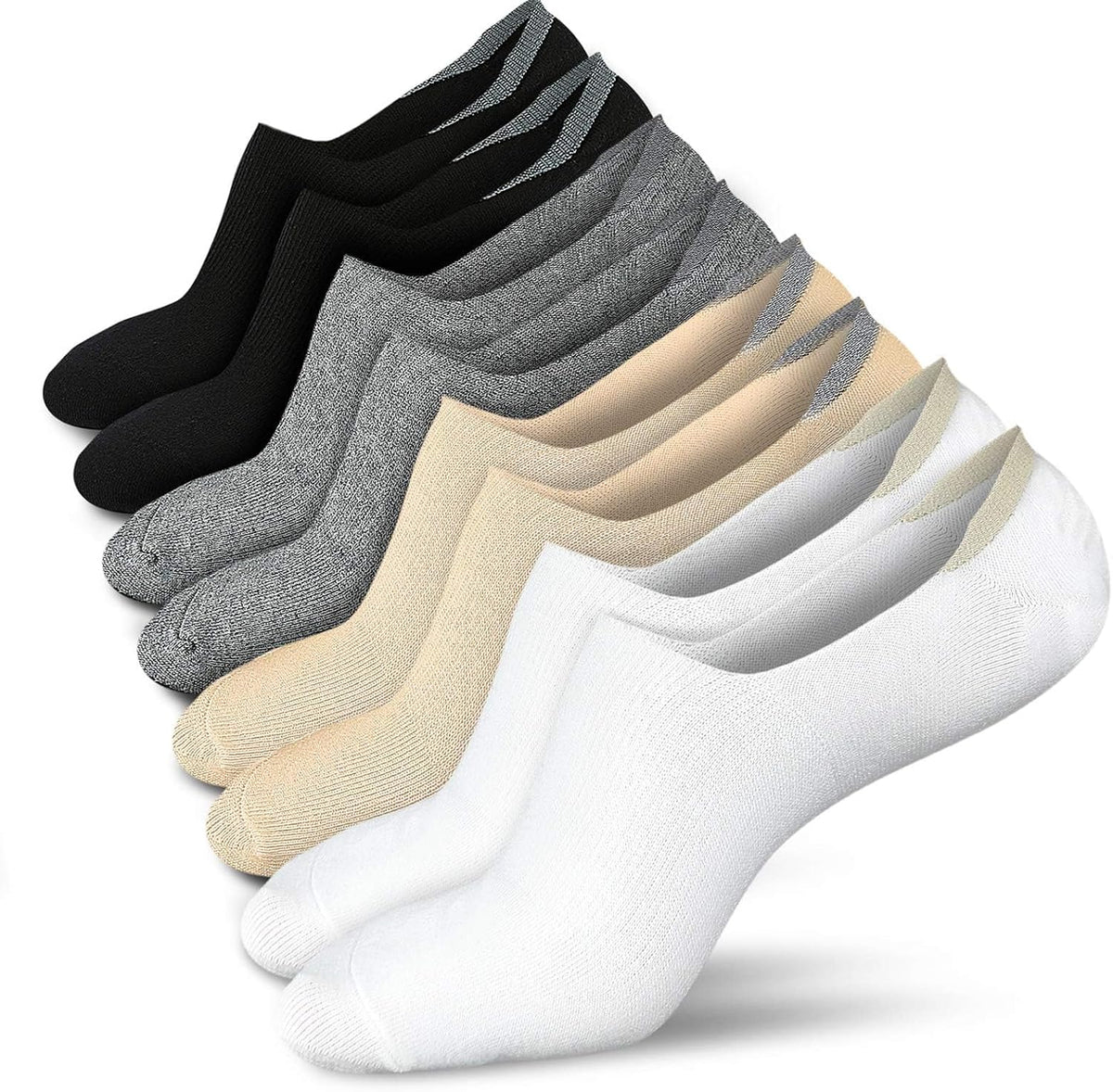 Wernies No Show Socks Women Low Cut Ankle Socks Non Slip 4/8 Pairs