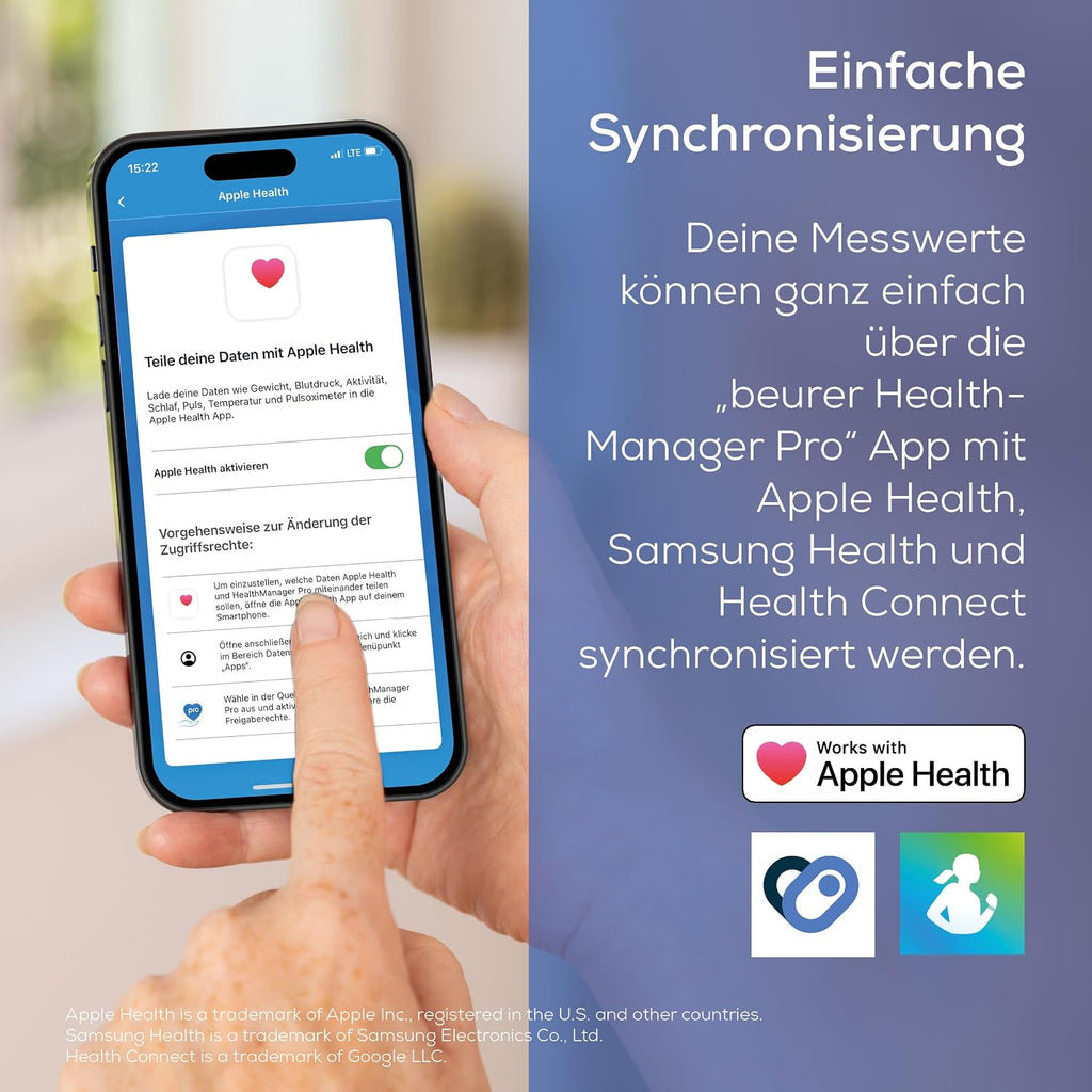Beurer BM 27 Oberarm-Blutdruckmessgerät mit Manschettensitzkontrolle, klinisch validiert, Manschette für 22-42 cm, Risikoindikator, Arrhythmie-Erkennung, Datenübertragung zu Apple Health und co.