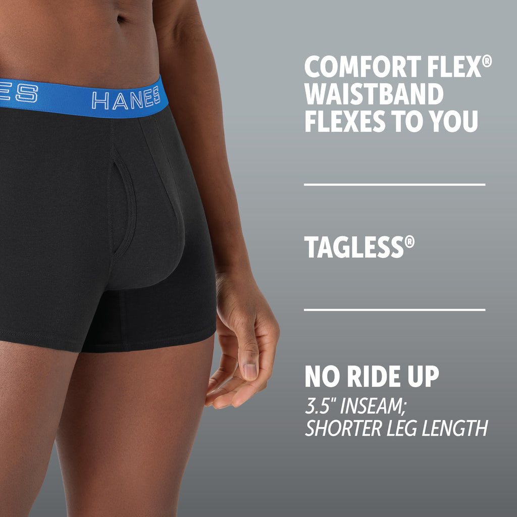 Hanes Men's Boxer Brief Underwear Pack, Stretch Cotton Boxer Briefs for Men, Moisture-wicking, 6-pack