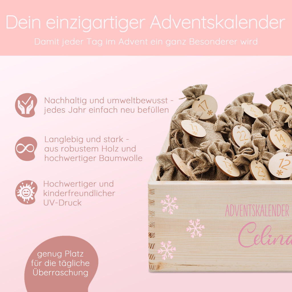 Bärenfreunde Personalisierter Adventskalender zum Befüllen, Holz, Baum