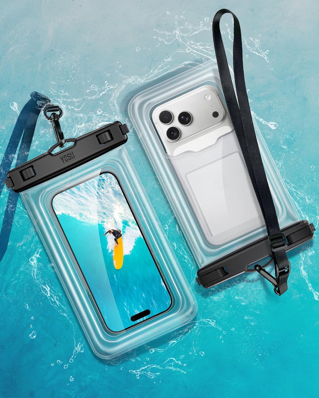 YOSH wasserdichte Handyhülle [Schwimmende & Nahtloser] 2 STK., bis zu 7,5"