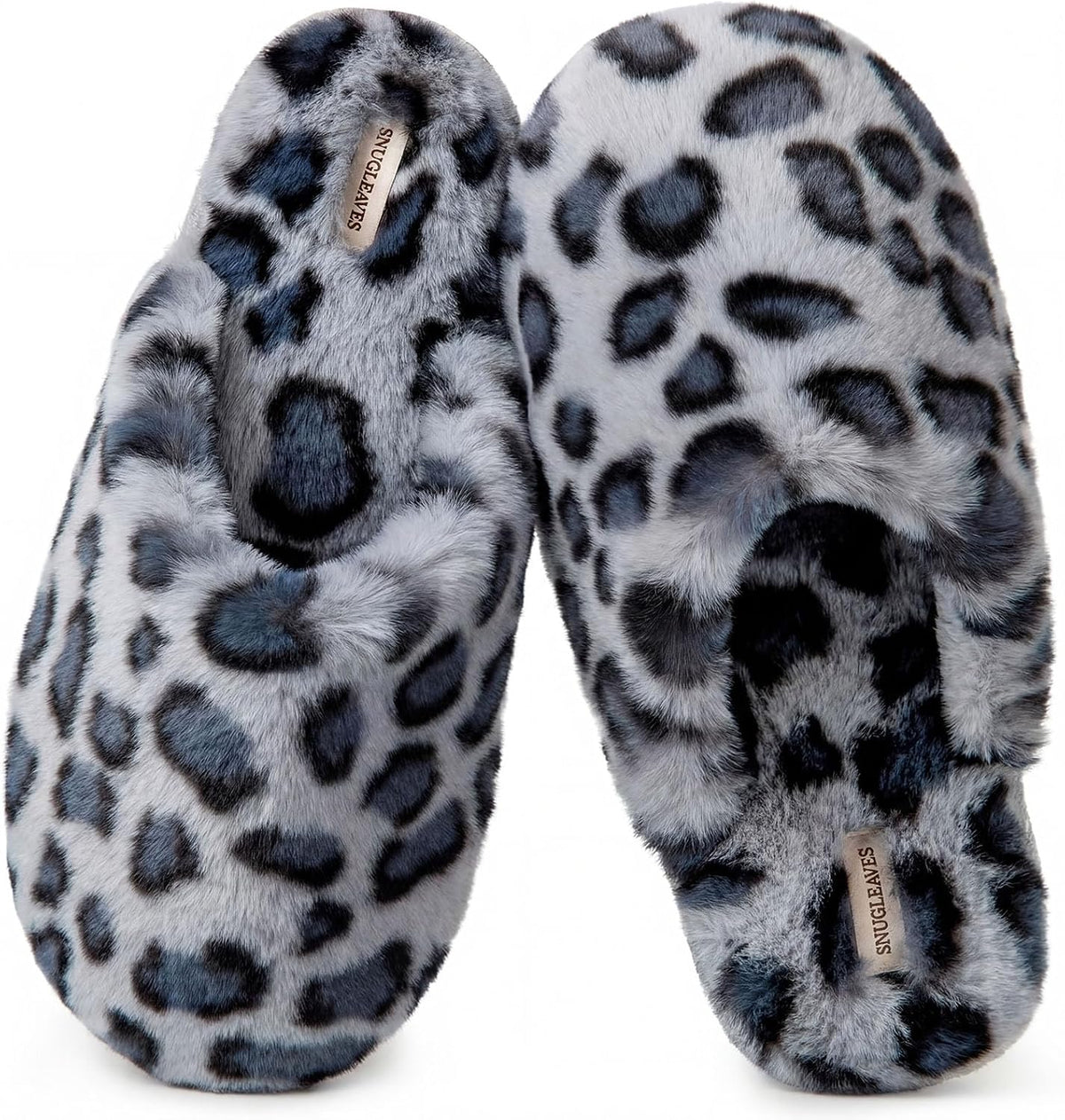 Snug Leaves Women's Fuzzy Scuff Slippers Memory Foam Non-slip House Shoes