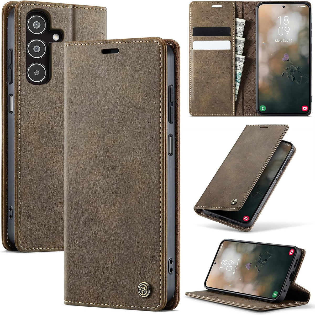 Handyhülle für Honor Magic 6 Pro hülle Premium PU klapphülle RFID Lederhülle Faltbare Schutzhülle Kartenfach Standfunktion Handytasche hülle Honor Magic 6 Pro 5G - Schwarz
