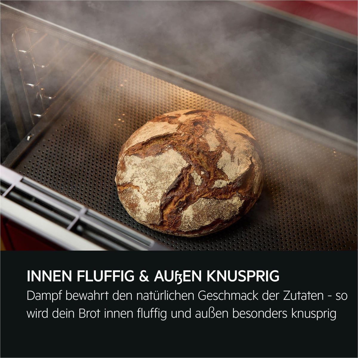 AEG Einbaubackofen, Serie 5 Ringheißluft: Gleichmäßige Garergebnisse auf 3 Ebenen, Pyrolyse Selbstreinigung, 45 Automatikprogramme, LED-Touchdisplay, Schnellaufheizung, Edelstahl, OU5PB40WSM
